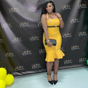 Mustard Ruffle Dress